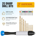 Micro Drill Bits Set with Pin Vise | Small Hand Drill - Pin Vise Hand Drill Manual, PCB Mini Bits for Resin Beads Polymer Clay | DYI Jewelry Making, set - style: Professional