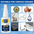 Meuvcol Ceramic Glue Repair Kit, 100g - Super Glue for Porcelain and Pottery, Cyanoacrylate for Mug, Figurines, Dishes, Plates, Teapot - Waterproof, No Smell - size: 100g, style: Ceramic Glue
