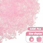 Pink Glass Seed Beads 5000 Pcs, 3mm Small Craft Pony Beads Bulk for Bracelets, DIY Necklace Ring Waist Chain - color: Pink