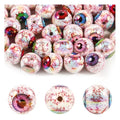 15Pcs Acrylic Beads Round 16mm UV Blood Devil's Eye Printed Halloween Fit for DIY Bead Pen Accessories Phone Chain Keychain Beads Loose Beads - color: Eye-Mixed color