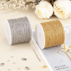 SMYHTGLIF Total 65.6 Feet Gold & Silver Jewelry Making Chains 2 Rolls Stainless Steel Chain for Jewelry Making Thin Oval Cable Chain Craft Chain Bulk - size: 2.6×2mm