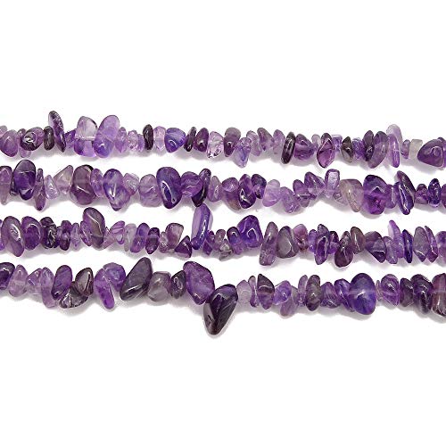 PLTbeads 5-8mm Natral Healing Gemstone Waist Bracelets Necklace Kit Irregular Stone DIY Crafts Design Jewelry Making 1 Strand per Bag Approxi 34 inch (Amethyst Chips) - color: Amethyst Chips