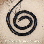 2 Strands (300PCs) Natural Black Obsidian Rondelle Beads, 2 * 4mm Gemstone Loose Spacer Abacus Disk Beads for DIY Bracelet Necklace Earrings Jewelry Making, Craft Supplies Beading Kit - color: Black Obsidian, size: 2*4MM