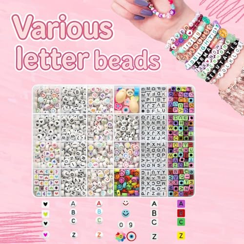 LIS HEGENSA 30 Color 12800PCS+ Kandi Pony Beads Bulk,Bead for Necklace Jewelry Making Hair Braiding Keychain Bracelets Making Kits,Pet Art Beads for Crafts Braids Girls
