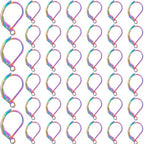 1 Box 40Pcs Leverback Earring Findings Stainless Steel Earring Hooks Bulk French Wire Rainbow Color Lever Back Small Huggie Earring Hooks for Jewelry Making Supplies DIY Craft Women Beginner