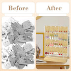 Earring Display Stand for Selling 4 Tier 20 Hooks Wood Earring Display Rack Holder for earings necklaces rings bracelets keychains (White) - color: White