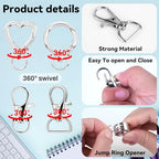 Prdingfy 579PCS Keychain Making Kit, Key Chain Supplies Including Keychain Clip, Key Rings, Lobster Claw Clasps, Jump Rings, Extender Chain,Pliers for Key Chain Making and Jewelry Making(Silver) - color: Sliver