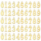 KALIONE 50Pcs Metal 0-9 Number Charm Pendants 0-9 Charms for DIY Craft Keychains DIY Jewelry Making Accessories - color: Gold