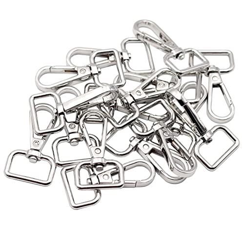JWBIZ 16 Pcs D Ring Swivel Lobster Claw Clasp, Push Gate Snap Hooks Trigger Clips (Silver, 3/4 inch) - color: Silver, size: 3/4 inch