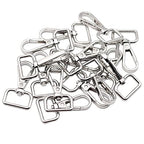 JWBIZ 16 Pcs D Ring Swivel Lobster Claw Clasp, Push Gate Snap Hooks Trigger Clips (Silver, 3/4 inch) - color: Silver, size: 3/4 inch
