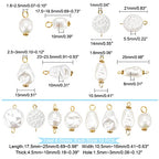 PandaHall 80Pcs Pearl Pendant Connectors, 8 Style Irregular Pearl Bead Links White ABS Plastic Pearl Bead Pendants Pearl Acrylic Links with Golden Pins for Earring Bracelet DIY Jewelry Making