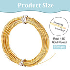BENECREAT 26Gague 49.2 Feet Real 18K Gold Plated Square Brass Wire, Gold Soft Jewelry Wire for Necklace and Bracelet Making - color: Gold, size: 26 Gauge