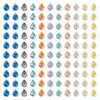 110Pcs Faceted Teardrop Crystal Beads Electroplate Top Drilled Glass Beads Colorful Crystal Teardrop Dangle Charms Chandeliers Pendants for DIY Earring Bracelet Necklace Jewelry Making - color: Mixed Color-A