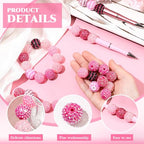 40 Pcs 20 mm Rhinestone Beads Bulk Crystal Round Disco Ball Chunky Bubblegum Beads for Pens Bracelets Charms Craft European Style Jewelry Making Supplies Christmas(Mix Pink) - color: Mix Pink