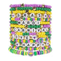 Twinfree Bohemia Beaded Bracelet for Women, Polymer Clay Stretch Bracelets - color: color 28