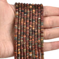 300pcs Natural Picasso Jasper Heishi Spacer Beads 2x4mm Genuine Real Disc Stone Beading DIY Charm Smooth Loose Gemstone Beads for Jewelry Making Bracelets Necklaces Earrings Crafts - color: Picasso Jasper