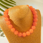 Chunky Acrylic Resin Beaded Necklace for Women Colorful Large Round Choker Adjustable Stack Acrylic Beads Necklace Resin Summer Party Jewelry - style: Orange