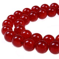 Smooth Round Shape Natural Gemstone Loose Beads for 1 Strand per Bag Approxi 15.5 inch 48-50pcsJewelry Making (12mm, Red Carnelian) - color: Red Carnelian, size: 12mm