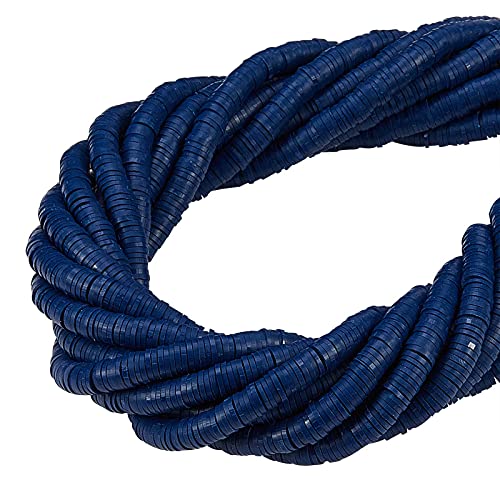 KitBeads 3800 pcs Handmade Polymer Clay Round Craft Beads, 6mm Midnight Blue