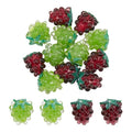 NBEADS 12 Pcs Handmade Lampwork Beads, 14mm Glass Fruit Beads Glass Grape Beads Loose Lampwork Spacer Beads for DIY Necklace Bracelet Earring Jewelry Making Crafts,2 Color