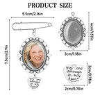 1PCS DIY Wedding Bouquet Photo Charm Pin Brooch Making Kit - Single Lacy Frame Wedding Charm Oval Glass Cabochons Picture Frame with Pendant