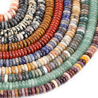 JOE FOREMAN 2x6mm Natural Green Zoisite Stone Semi-Gemstone Heishi Disc Rondelle Spacer Beads for Jewelry Making Full 15" Strand Energy Stone Healing Power - color: Green Zoisite Stone