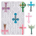 Cross Resin Molds,12 Cavity Epoxy Resin Cross Molds Silicone Molds for Keychain DIY Craft Necklace Jewelry Pendant Making Halloween Gifts