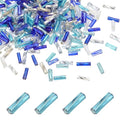 uxcell 1500Pcs Glass Bugle Seed Beads, 6x2mm Mini Long Tube Seed Beads Tube Loose Glass Seed Spacer Bead for DIY Earring Bracelets Necklace Jewelry Making Embroidery, Blue - color: Blue