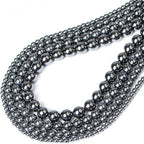 Bymitel 4mm Natural Black Hematite Metallic Round Beads Gemstones Genuine with 200pcs DIY Jewelry Making Unisex (4mm 200pcs, Black Hematite) - color: Black Hematite, size: 4mm 200pcs