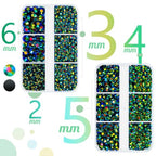qiipii Peacock AB Resin Rhinestones for Crafting Black Green AB Flatback Jelly Stones 2mm 3mm 4mm 5mm 6mm Diamonds Crystals Gems for Face Eyes Makeup Tumblers Bottles DIY Crafts Clothes Shoes Phones - color: Peacock AB