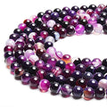 60pcs 6mm Purple Stripe Agate Beads Natural Gemstone Beads Round Loose Beads for Jewelry Making - color: Purple Stripe Agate, size: 6mm