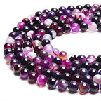 35pcs 10mm Purple Stripe Agate Beads Natural Gemstone Beads Round Loose Beads for Jewelry Making - color: Purple Stripe Agate, size: 10mm