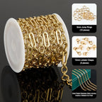 UMAOKANG 2 Meters Gold Plated Stainless Steel Chain for Jewelry Making Paperclip Chain Necklace DIY Jewelry Supplies Findings - color: Paperclip (Gold)