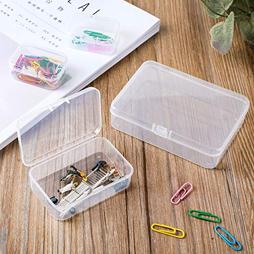 96 Pack Rectangular Clear Plastic Storage Containers Box with Hinged Lid for Beads and Other Small Craft Items (Mixed Sizes 2) - size: Mixed Sizes 2