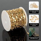 UMAOKANG 5 Meters Gold Plated Heart Chain for Jewelry Making Stainless Steel Chains Bulk for Women Necklace Anklet DIY Jewelry Supplies Findings - color: Gold Heart