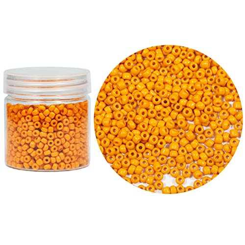 Bala&Fillic Light Orange Color 4mm Glass Seed Beads About 1400pcs in Box 6/0 Glass Craft Seed Beads for Jewelry Making (Light Orange, Size 4mm) - color: Light Orange, size: 4mm