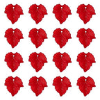 Crafans 90Pcs Frosted Acrylic Leaf Charms Spring Autumn Leaf Pendants Maple Leaves Beads Plant Petal Charms for Jewelry Making (Red) - color: Red