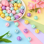 DanLingJewelry 100pcs Random Color Opaque Acrylic Round Beads - Bubble Gum Ball Spacer for DIY Jewelry Making - color: 100pcs - Random Color - 20mm Round - Opaque