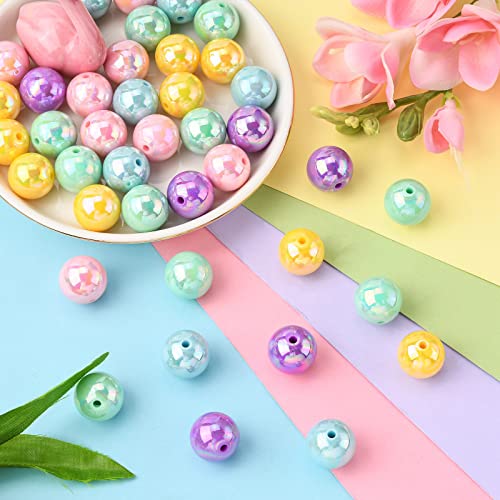 DanLingJewelry 100pcs Random Color Opaque Acrylic Round Beads - Bubble Gum Ball Spacer for DIY Jewelry Making - color: 100pcs - Random Color - 20mm Round - Opaque