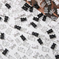200pcs Bear Beads Black White Gummy Bear Acrylic Bear Beads Colorful Cute Bear Beadsy Bear for Necklace Bracelet Key Chains Jewelry DIY Craft Making(Blackwhite) - color: blackwhite