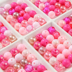 12mm Acrylic Beads 300pcs Pink Focal Spacer Bead Chunk Bubblegum Beads for DIY Crafting Necklace Bracelet Jewelry Making Keychain (Pink) - color: pink