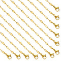 SMYHTGLIF 16 Inches Gold Lip Necklace Chain Bulk for Jewelry Making 12 Pcs Stainless Steel Necklace with Lobster Clasps Adjustable Chain - color: Gold Lip, size: 16 inches