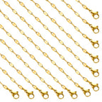 12 Pack Gold Stainless Steel Lip Link Chain Necklace Bulk Handmade Jewelry Necklace for Women Men - color: Gold Lip, size: 20 inches