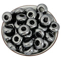 Nupuyai Pack of 30 Large Hole Stone Loose Beads for Jewelry Making, Polished Rondelle European Beads fit Charms Bracelet, Hematite - color: Silver, size: 14x8mm