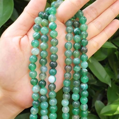 90pcs Adabele AAA Natural Banded Green Agate Healing Gemstone 4mm (0.16 inch) Small Round Loose Beads Gem Stone Spacer GC19-4 - color: Banded Green Agate, size: 4mm (90pcs/1 Strand)