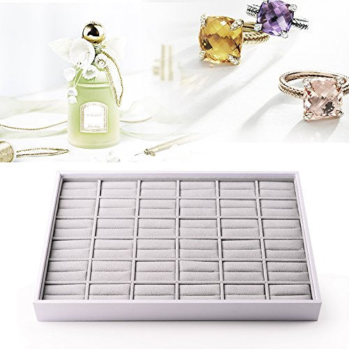 Oirlv 36 Slot Ring Storage Tray Showcase Jewelry Display Organizer - size: 36 Grids Ring