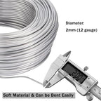 YEQIN 12 Gauge Aluminum Wire, 105 Feet 2mm Bendable Metal Craft Wire for Sculpting, Armature, Jewelry Making, Floral Making, Doll Making, Modelling, Crafting, Bonsai Training (Silver) - color: Silver