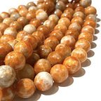 ABCGEMS Madagascan Marigold Sunstone Beads AKA Aventurine Feldspar (Reminiscent of the Glowing Sunset) Smooth Round 10mm - color: Marigold Sunstone (From Madagascar)
