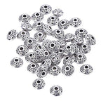 April Ya 100 Pieces 6 mm Antique Silver Spacer Beads European Style Beads for Jewelry Making