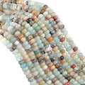76pcs 5x8mm Natural Stone Flower Amazonite Rondelle Spacer Loose Beads Abacus Disk Stone Round Loose Gemstone Beads for Jewelry Making DIY Bracelet Necklace - color: Amazonite, size: 5x8mm Abacus Disk